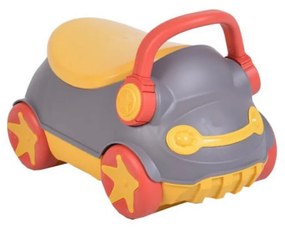 Olita 2 in 1 pentru copii NOVOKIDSª Mini Car , Cu functie trotineta, Vas detasabil, Plastic non toxic, cu capac , Model masinuta , Gri