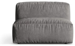 Modul pentru canapea modulară gri cu tapițerie din catifea (de mijloc) Martina – Micadoni