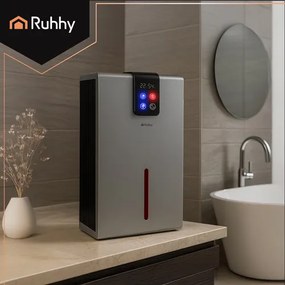 Dezumidificator silențios cu iluminare LED și telecomandă