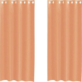 vidaXL Perdele Voile cu Oelii 2 buc Teracotă