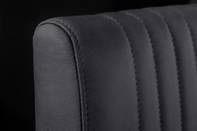 Scaun cu brate design retro Big Aston piele naturala neagra