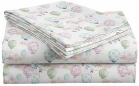 Cearsaf din bumbac pentru patut de copii BALUNEA alb 110x160 cm
