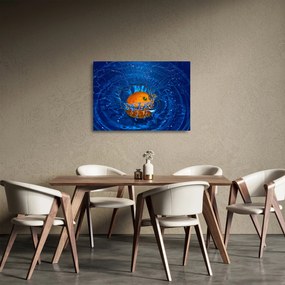 Tablou pe sticlă - portacala în apă (70x50 cm)