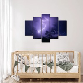 Tablou - cerul violet cu fulger (150x105 cm)