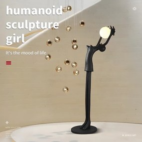 Immax 08812XL - Lampă de podea SILUETTE 1xE27/25W/230V 210 cm Human Girl