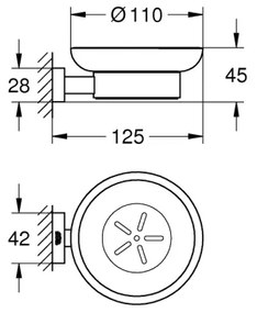 GROHE 40754001 - Suport pentru săpun ESSENTIALS CUBE crom lucios
