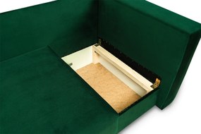 Canapea/pat Maciek extensibil cu spaţiu pentru depozitare stânga - verde catifea Velluto 10