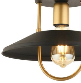 Lustră pe cablu 1xE27/40W/230V negru/auriu