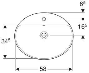 Lavoar Geberit Variform, 60x48 cm, cu preaplin si orificiu baterie, alb - GEC500.725.01.2