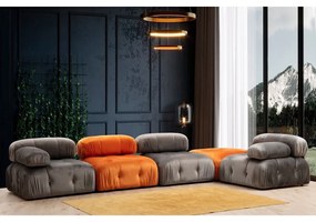 Taburet portocaliu cu tapițerie din catifea Bubble – Artie