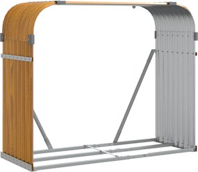 vidaXL Suport de bușteni, aspect de lemn, 120x45x100 cm, oțel galvanizat