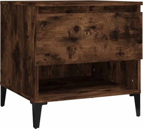 vidaXL Masă laterală, stejar fumuriu, 50x46x50 cm, lemn compozit