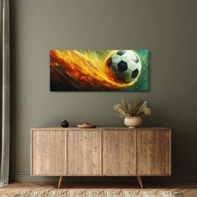 Tablou - Minge de Fotbal în Zbor (120x50 cm)