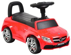 Masinuta cu functie de trotineta fara pedale NOVOKIDS™ Mercedes C63 AMG V8 Biturbo, Cu melodii si sunete, maxim 25 kg, Interior si exterior, Rosu