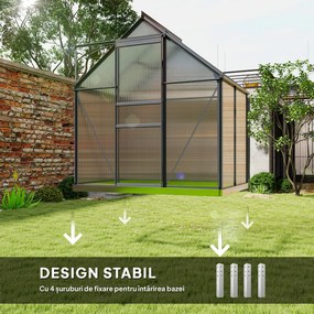 Outsunny Seră Walk-In din Policarbonat 192.5 x 131 cm | Aosom Romania