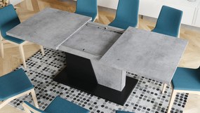 Mazzoni NOBLE NOIR Beton Millennium/Negru Mat - MASA SE EXTINDE PÂNĂ LA 218 cm!