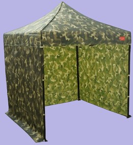 Pavilion de grădină 2x2m – din oțel, 3 pereţi laterali, Camuflaj