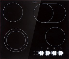 Klarstein EasyCook, plită din sticlă ceramică, 6100 W, buton rotativ, negru