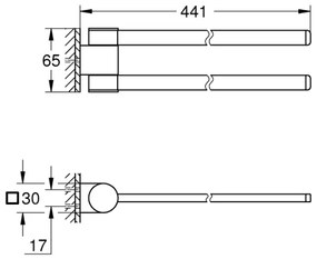 GROHE 41063000 - Suport pentru prosoape SELECTION, 441 mm, crom lucios