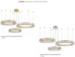 Lustra suspendata LED SPARK 40+60+80 DIMM CH