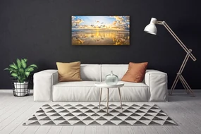 Tablou pe panza canvas Marea Peisaj Gri Albastru Alb