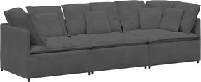 vidaXL Canapea modulară cu perne, gri închis, țesătură velur