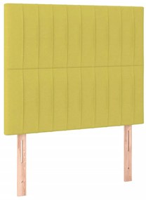 Pat box spring cu saltea, verde, 90x190 cm, textil Verde, 90 x 190 cm, Benzi verticale