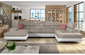 Colțar în formă de U Alphard Bis (D) (piele ecologică soft 017 + uttario velvet 2979 + uttario velvet 2955). 1051182
