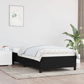 Cadru de pat, negru, 100 x 200 cm, material textil Negru, 35 cm, 100 x 200 cm