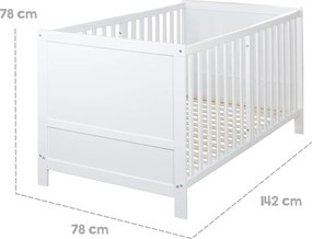 Pătuț alb cu înălțime reglabilă 70x140 cm Easy Sleep – Roba