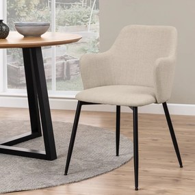 Set de scaune de sufragerie crem 2 buc. tapițat Ilsa – Actona