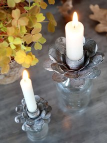Suport de lumanare, cu borcan din sticla, H12/D8cm