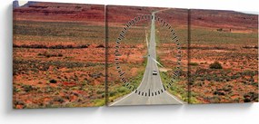 Tablou - U.S. Route 163 (cu ceas) (90x30 cm)