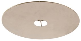 Abajur plat din catifea taupe cu auriu 45 cm