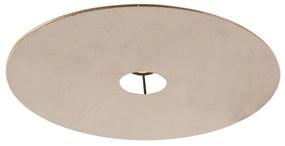 Abajur plat velur taupe cu aur 45 cm