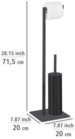 Suport pentru hârtie igienică negru din oțel Recco – Wenko