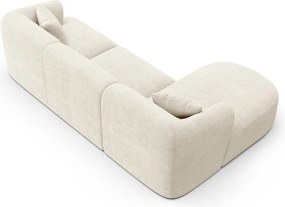 Colțar bej cu tapițerie din catifea reiată (cu colț pe partea stângă/cu șezlong) Campi – Cosmopolitan Design