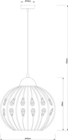 Globo 16029H1 - Lustră pe cablu HANAKO 1xE27/60W/230V Ø 40 cm