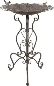 Hranitoare decorativa pasari, maro, din metal, aspect vintage