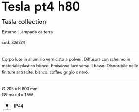 Stalp pentru iluminat exterior Tesla pt4 h80 cafeniu