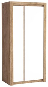 Dulap de haine Livia 01 (Stejar ribbeck + Alb lucios). 1057857