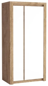 Dulap de haine Livia 01 (Stejar ribbeck + Alb lucios). 1057857