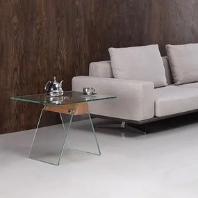 Masuta design modern din sticla si lemn, ALHAMBRA 60x60cm 196.MBALH60 SDM