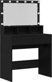 vidaXL Masă de Machiaj Stejar Negru 80 x 41 x 134,5 cm Lemn compozit