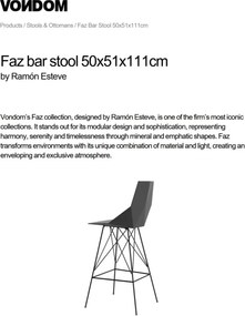 Set de 4 scaune de bar cu brate de exterior / interior design modern premium FAZ CHAIR counter 54165