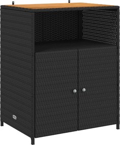 vidaXL Dulap cu raft Negru 70 x 50 x 87 cm Poliester și Rattan Roly