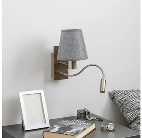 Lampă LED de perete Brilagi NUBILA 1xE27/25W/230V + LED/3W crom mat/gri