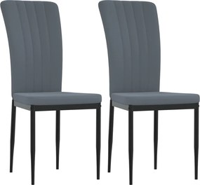 vidaXL Scaune de bucătărie, 2 buc., gri închis, catifea