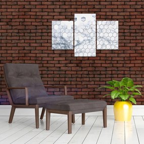 Tablou - Hexagoane marmură (90x60 cm)