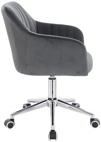 HR190K Scaun Grafit din Catifea cu Bază Cromata